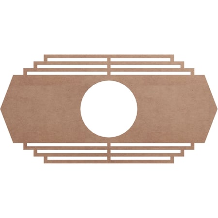 Ekena Millwork Chrysler Wood Fretwork Pierced Ceiling Medallion, Wood (Paint Grade), 30"W x 15"H x 7 7/8"ID x 3/8"T CMWP30X15X0375CSMF